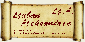 Ljuban Aleksandrić vizit kartica